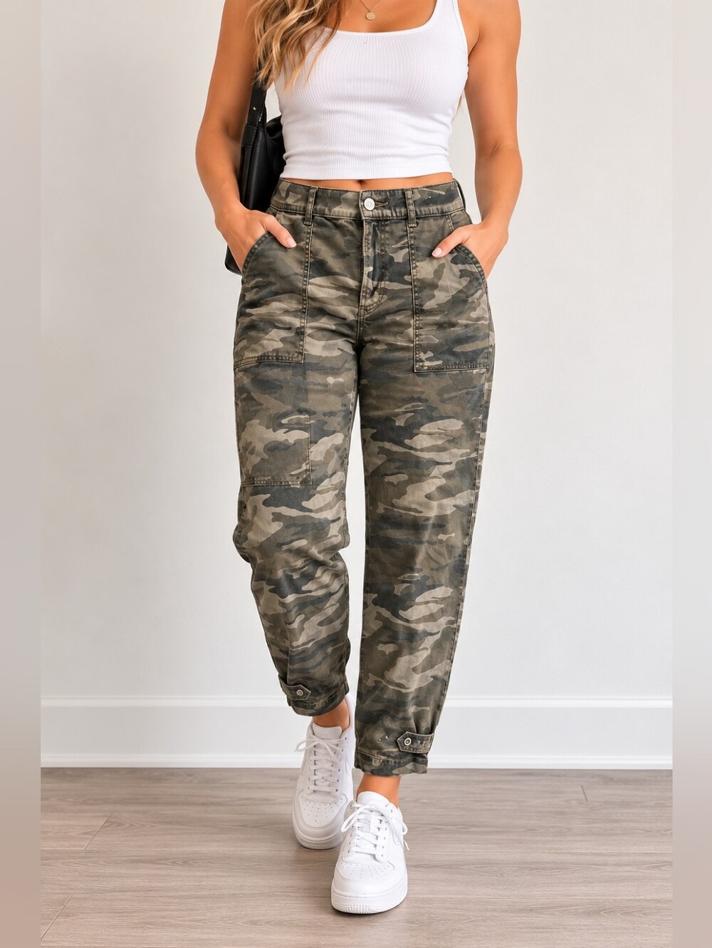 Express Camo Utility Cargo Jogger Pants Adjustable Hem Women’s Size 4